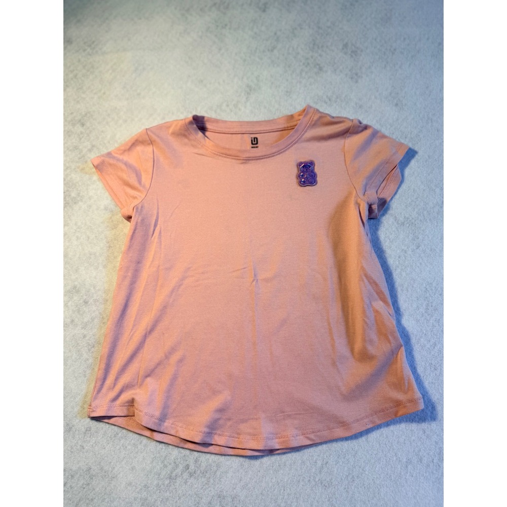 Ideology Girls Pink Short Sleeve Gummy Bear Patch Activewear T-Shirt Size 6